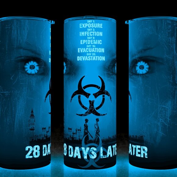 Glow in the Dark 28 Days Later - Zombie Horror Movie Cup Mug Tumbler 20oz - Picture 1 of 4